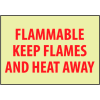 Glow Sign Vinyl - Flammable Keep Flames Away