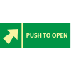 Glow Sign Vinyl - Push Bar To Open(w/ Arrow)