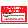 Hazardous Waste Paper Labels - Hazardous Waste Handle With Care
