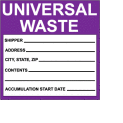 Étiquettes de vinyle de déchets dangereux - Déchets universel