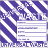 Hazardous Waste Paper Labels - Universal Waste (Striped)
