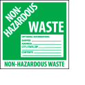 Hazardous Waste Vinyl Labels - Non-Hazardous Waste