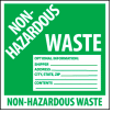Étiquettes de vinyle de déchets dangereux - Déchets non dangereux