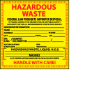 Hazardous Waste Vinyl Labels - For Liquids