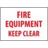 Fire Safety Sign - Fire Equipment Keep Clear - Plastic