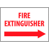 Fire Safety Sign - Fire Extinguisher with Right Arrow - Plastic