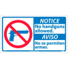 Bilingual Vinyl Sign - Notice No Handguns Allowed