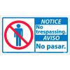Bilingual Vinyl Sign - Notice No Trespassing