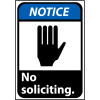 Notice Sign 14x10 Aluminum - No Soliciting