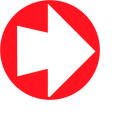 Fire Safety Sign - 4" Diameter Arrow