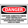 Roll of 500 Hazard Warning Paper Labels - Danger Contains Asbestos Fibers