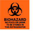 Graphic Safety Labels - Biohazard No Food Or Drink To Be Stored