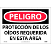 Spanish Vinyl Sign - Peligro Proteccion Do Los Oidos Requerida En Esta Area