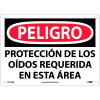 Spanish Plastic Sign - Peligro Proteccion Do Los Oidos Requerida En Esta Area