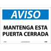Spanish Vinyl Sign - Aviso Mantenga Esta Puerta Cerrada