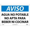 Spanish Plastic Sign - Aviso Agua No Potable No Apta Para Beber Ni Cocinar