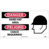 Bilingual Plastic Sign - Danger Hard Hat Area