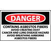 Rouleau d’étiquettes 500 vinyle d’avertissement de danger - Danger contient des fibres d’amiante