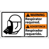 Bilingual Plastic Sign - Warning Respirator Required