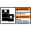 Bilingual Vinyl Sign - Warning Hazardous Material Storage Area
