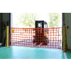 US Netting 4'x 10' In-Ground Post Mounted Safety Barrier Net Kit, Orange Net, Yellow Posts