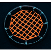Filet US 2'Dia Round Hatch Net, High Vis Orange Web, Supports en acier inoxydable à placement libre, Snap Hooks