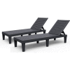 DUKAP® Oslo Patio Chaise Longue Inclinable, Noir, Set De 2