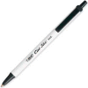 Bic® Clic Stic Ballpoint Retractable Pen, Medium, White Barrel, Black Ink, Dozen