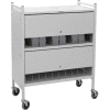 Omnimed® graphique armoire verticale Standard Rack avec verrouillage panneau, capacité 20 Binder, grain de bois