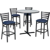 Premier Hospitality 36 » Table ronde & Tabourets W/Ladder Back, Graphite Table/Blue Seats