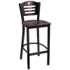 Cherry 3 Slat-Back Bar Stool 17-1/2"W X 16"D X 42"H - Pkg Qty 2