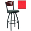 Mahogany 3 Slat-Back Swivel Bar Stool 17-1/2"W X 17"D X 42"H - Red - Pkg Qty 2