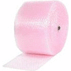 Rouleau de bulles antistatiques non perforées, 24 po L x 500 L x 3/16 po, rose, 2/paquet
