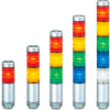 Lumière continue Patlite MPS-202-RY, 45mm, NPN & PNP Compatible lumière rouge/orange, Silver, AC/DC24V
