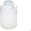 Qorpak® 128oz Natural HDPE Wide Mouth Handled Round Jug with 89-400 Neck Finish, Jug Only, 36PK