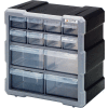 Quantum Plastic Drawer Cabinet PDC-12BK - 12 Tiroirs 6-1/4"W x 10-1/2"D x 10-1/4"H