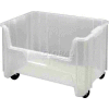 Quantum Mobile Heavy-Duty Plastic Stacking Bin, 19-7/8"W x 15-1/4"D x 16"H, Clear - Pkg Qty 3