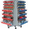Quantum Tip Out Bin Spinner, 37"W x 48"H, 148 clear cups, gris