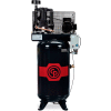 Compresseur d’air électrique pneumatique à deux étages Chicago, 5 HP, 80 gal. Cap., 1 phases, 230V, 457 lb. Wt.
