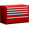 Armoire modulaire robuste en métal® Rousseau, 5 tiroirs, 48 » L x 24 » P x 32"H, Rouge
