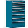 Cabinet de tiroir de stockage modulaire de Rousseau 36 x 24 x 60, 8 tiroirs (5 tailles) w/o diviseur, w/Lock, bleu