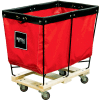 Royal Basket Trucks® Camion panier surélevé, 3 Bu, vinyle rouge, base en bois, tous pivotants