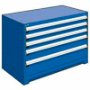 Armoire modulaire robuste Rousseau Metal®, 5 tiroirs, 48"L x 27"P x 32"H, Bleu Avalanche