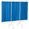 Écran d’intimité antimicrobien fixe R&B® Wire Designer, 81 « L x 69 » H, 3 panneaux de tissu bleu