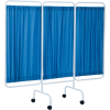 Écran de confidentialité mobile R&B® Wire Antimicrobial Designer, 81 « L x 69 » H, 3 panneaux de tissu bleu