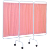 Produits R&B Wire Trois panneaux Écran de confidentialité médical mobile, 81 « L x 69 « H, Panneaux de vinyle rose