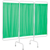 Produits R&B Wire Trois panneaux Écran de confidentialité médical stationnaire, 81 « L x 69 « H, Panneaux de vinyle vert