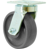 RWM Casters 8" Rubber on Aluminum Wheel Swivel Caster with Face Contact Brake