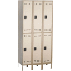Safco® Double Tier 6 Door Steel Office Locker, 12"Wx18"Dx36"H, Two Tone Tan, Assembled