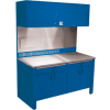 Shure Realiti® Centre de travail stationnaire, 4 portes, 2 tiroirs, 60"W x 26"D, bleu